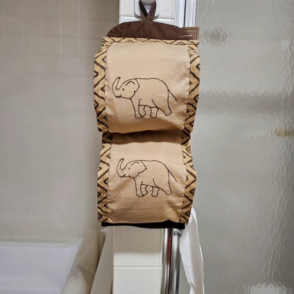 Double Toilet Paper Holder Elephant Theme - Picture 1 of 4
